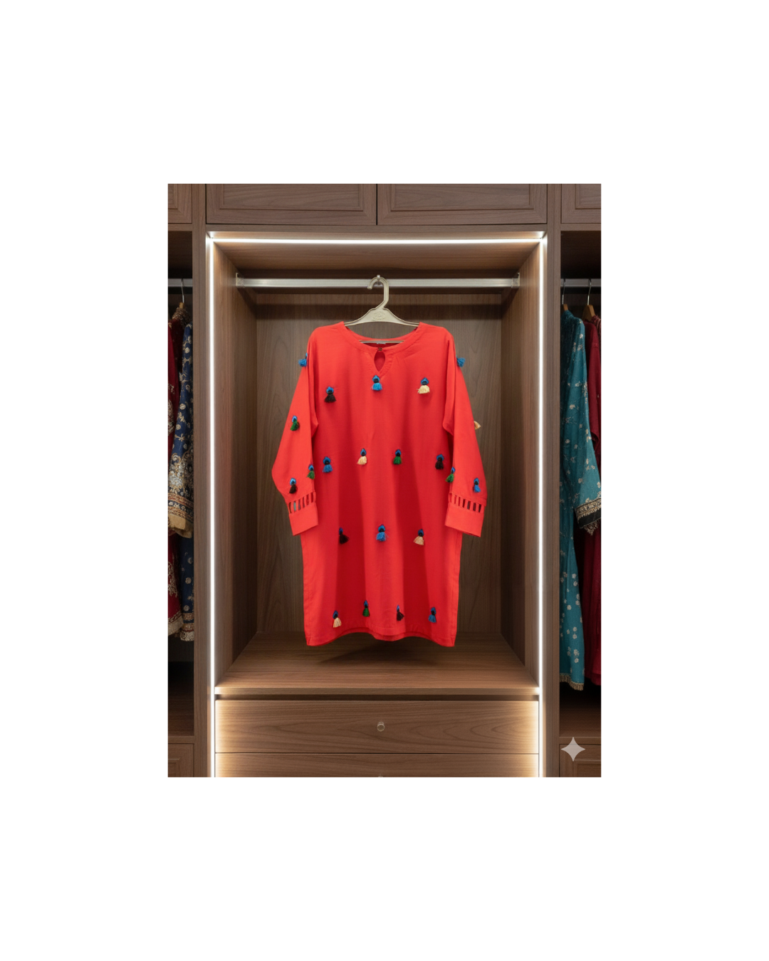 2 piece embroiderd ready to wear winter dress