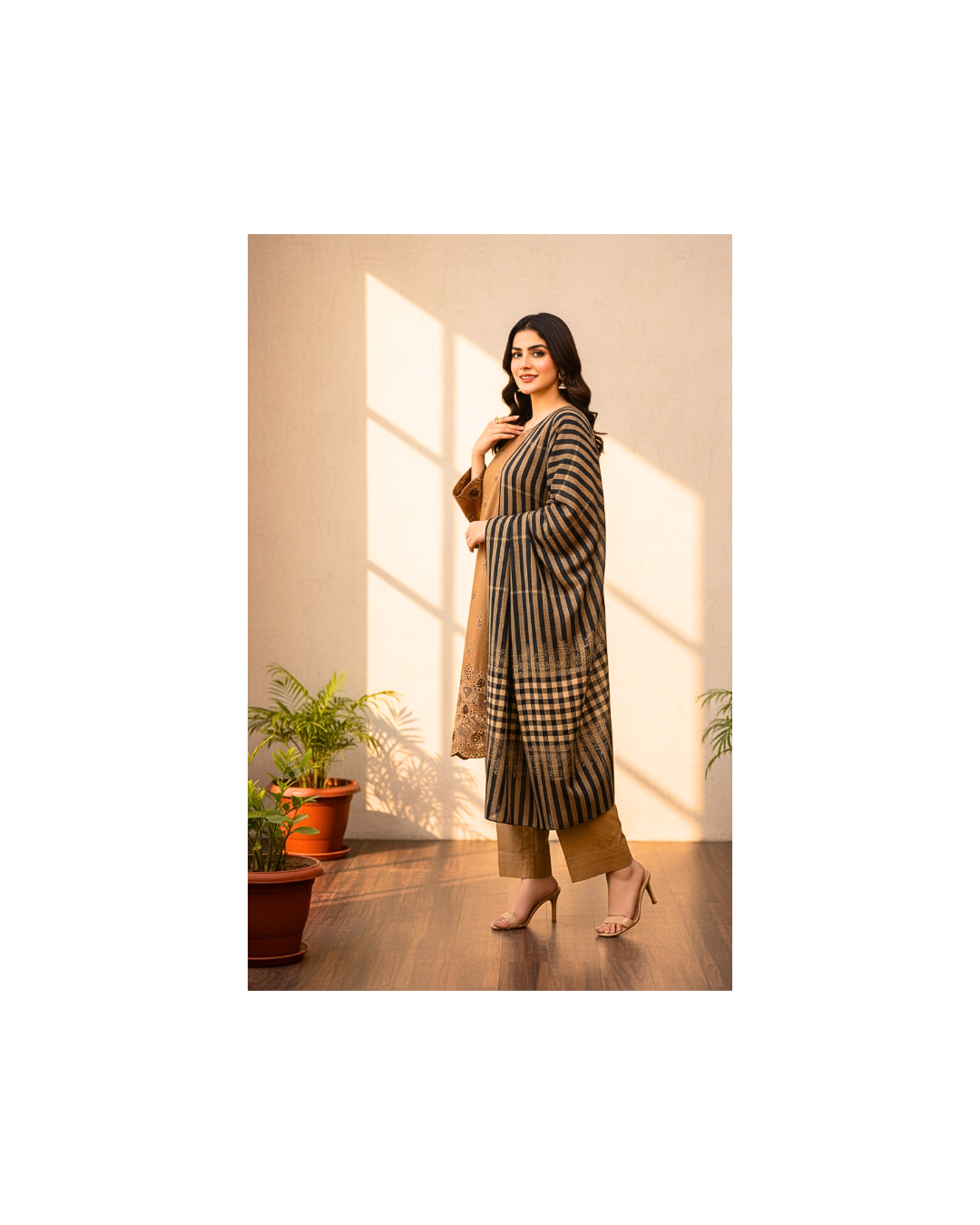 3 piece embroiderd glittery marina suit