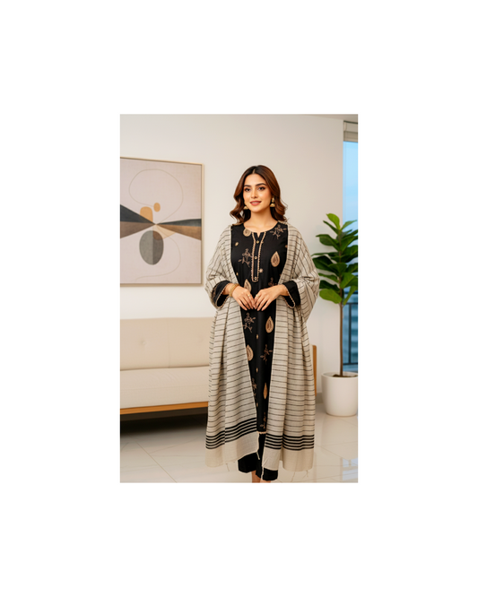 3 piece ready to wear embroiderd marina suit