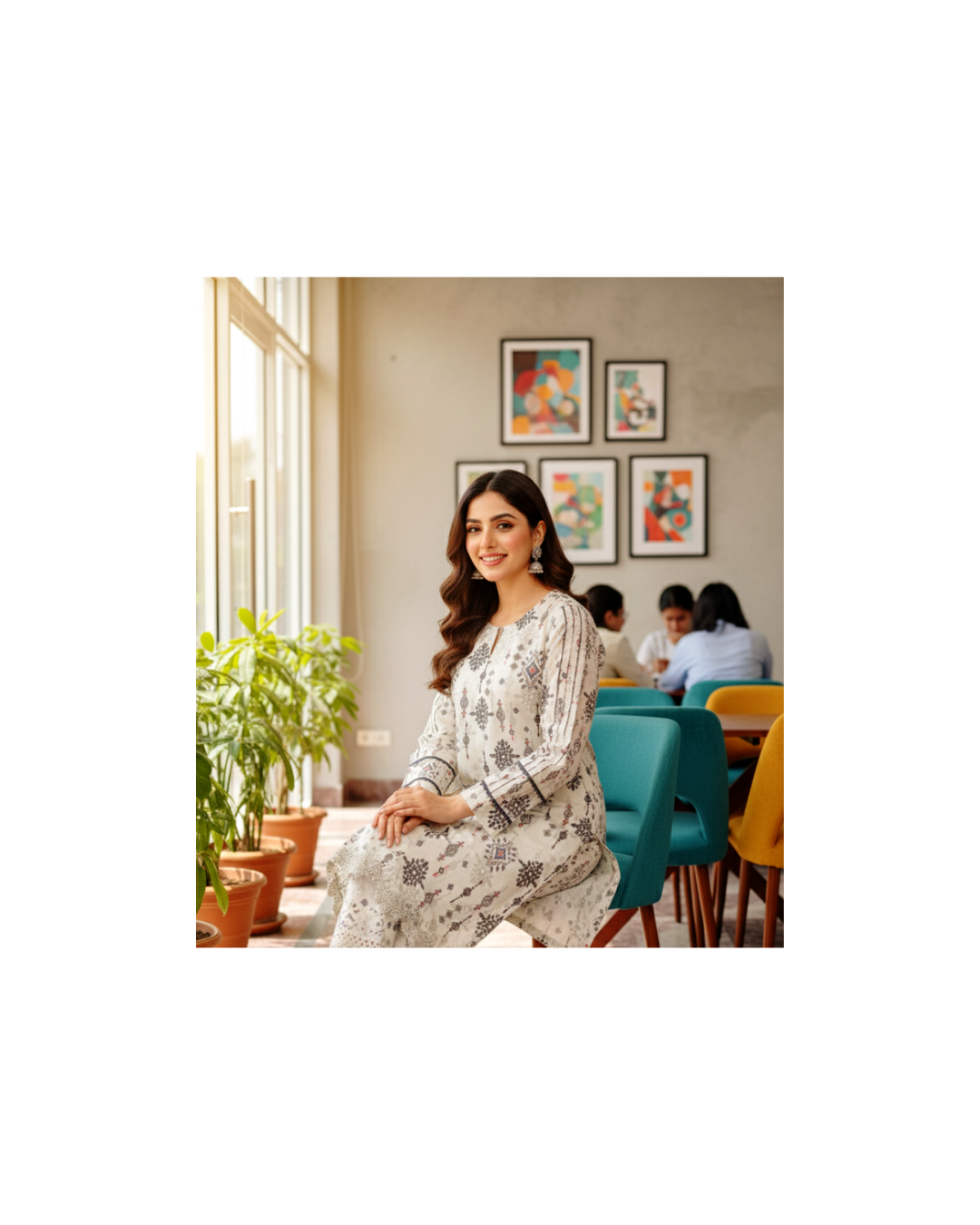 2 piece embroiderd ready to wear khaddar dress