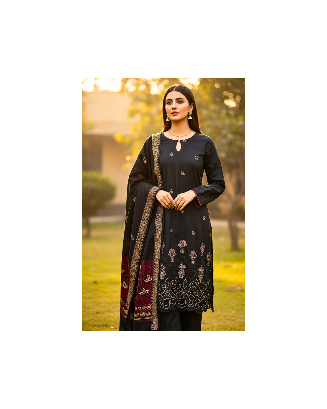 3 piece embroiderd marina suit