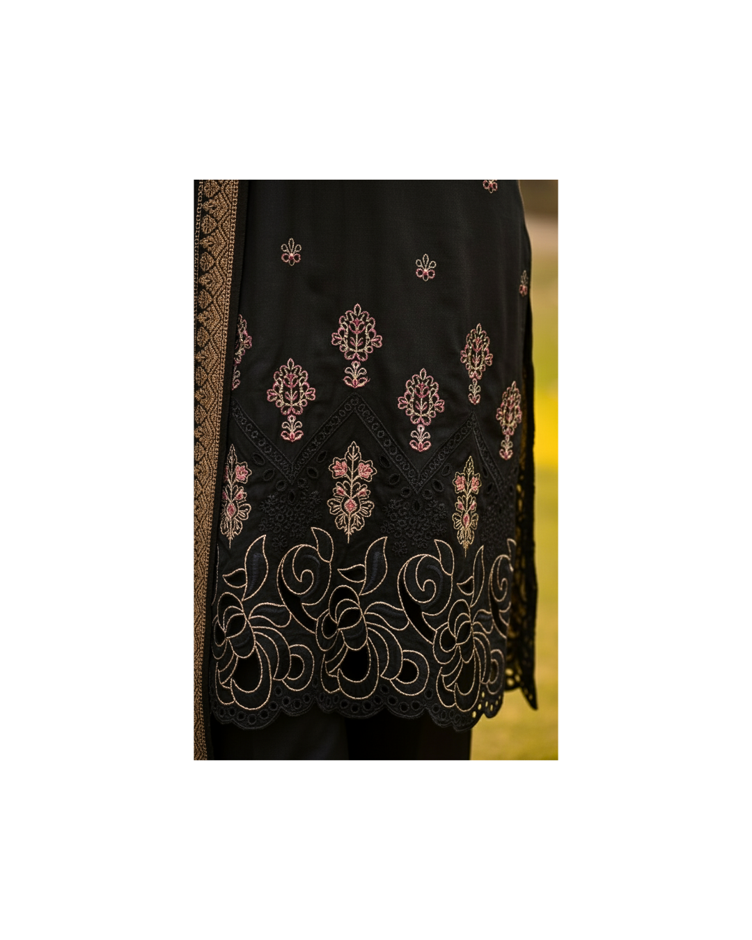 3 piece embroiderd marina suit