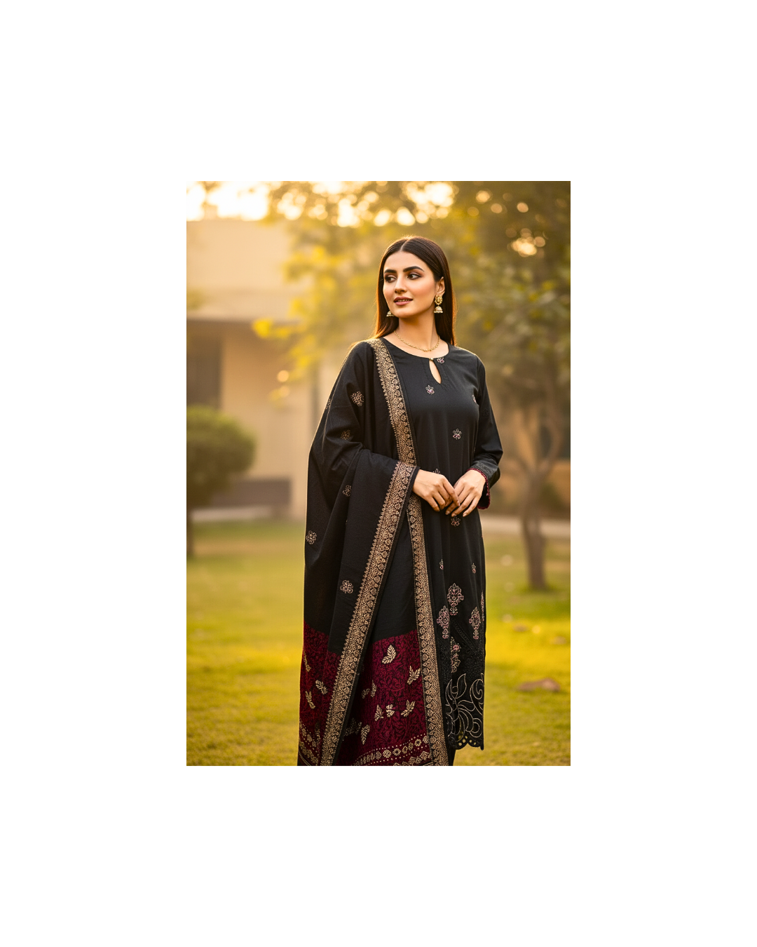 3 piece embroiderd marina suit