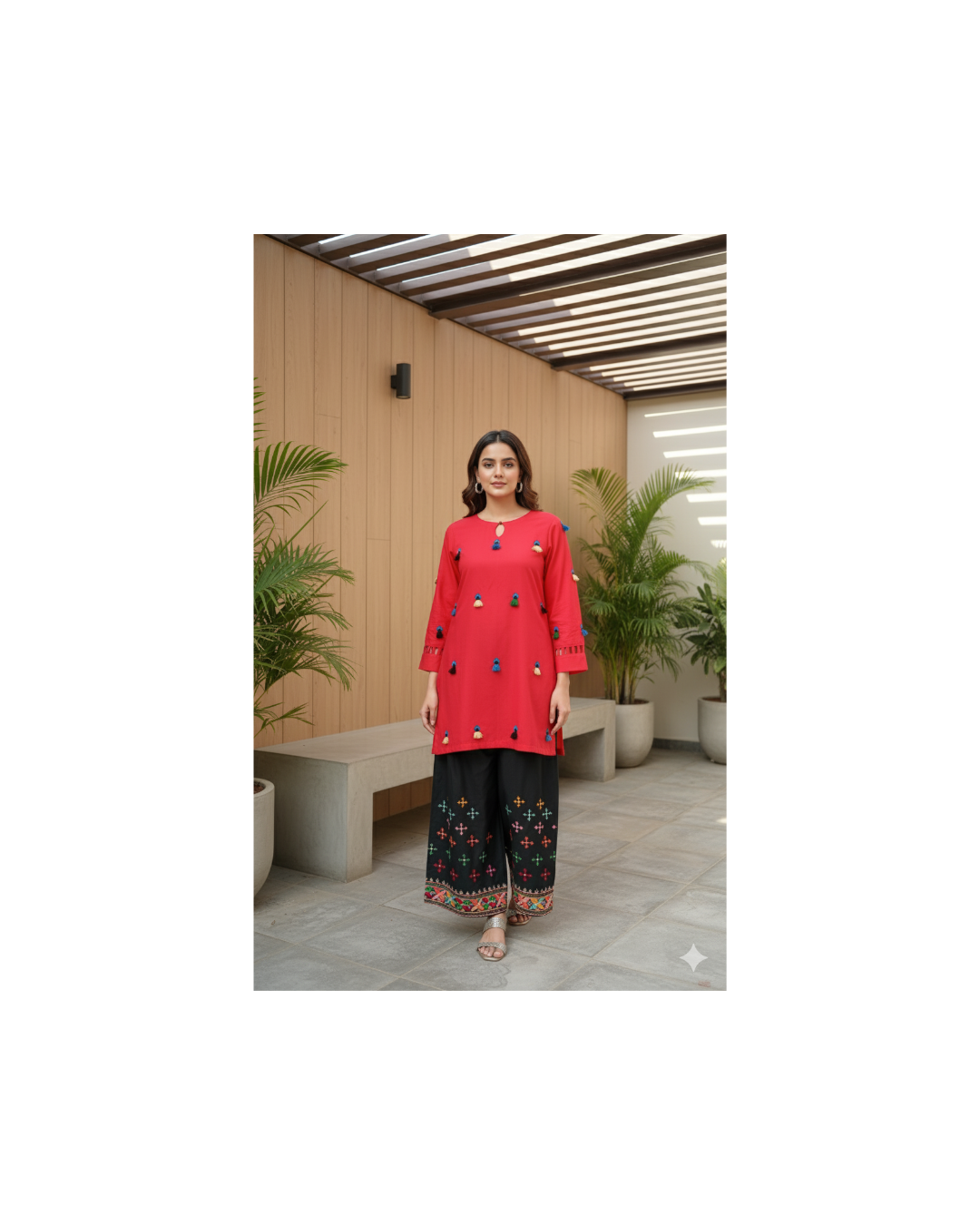 2 piece embroiderd ready to wear winter dress