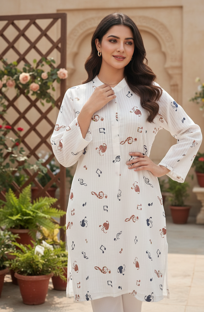 Embroidered ready to wear cotton shirt