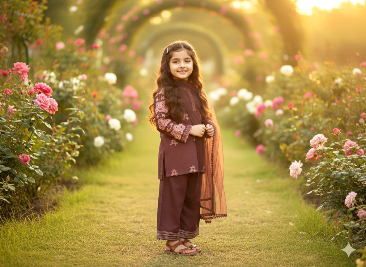 3 piece ready to wear embroidered cotton dress