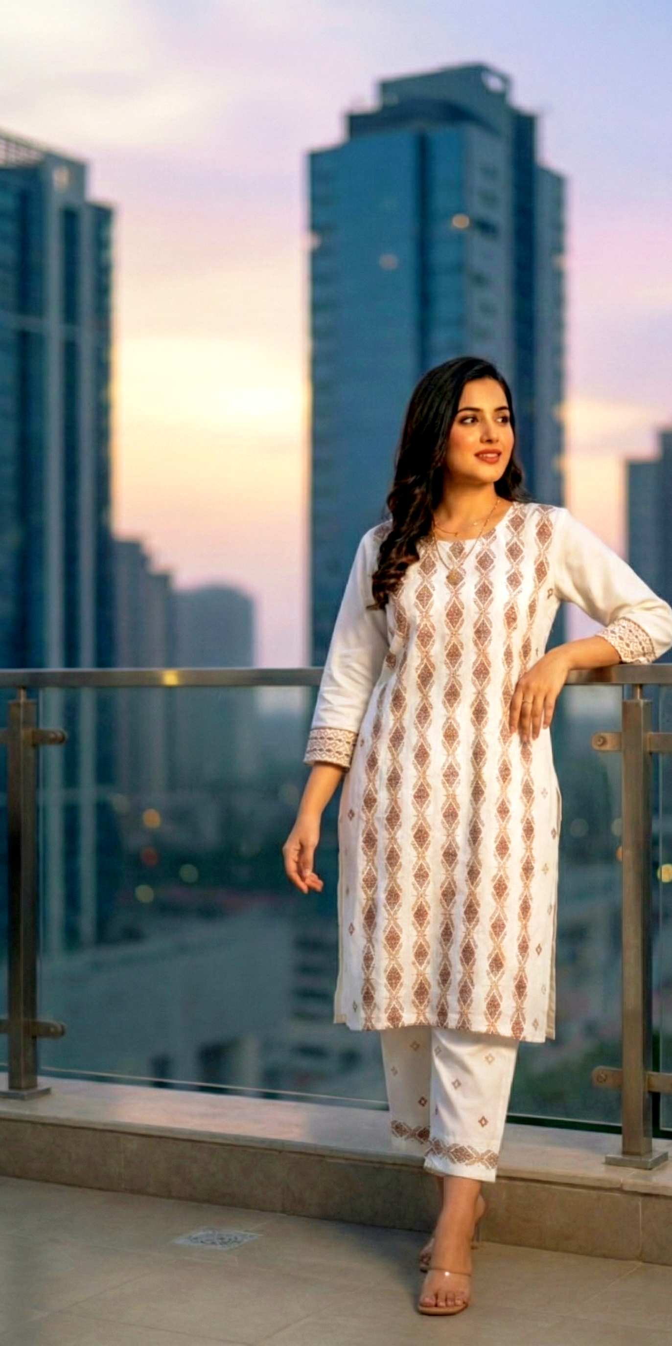 2 piece embroiderd peach wool suit