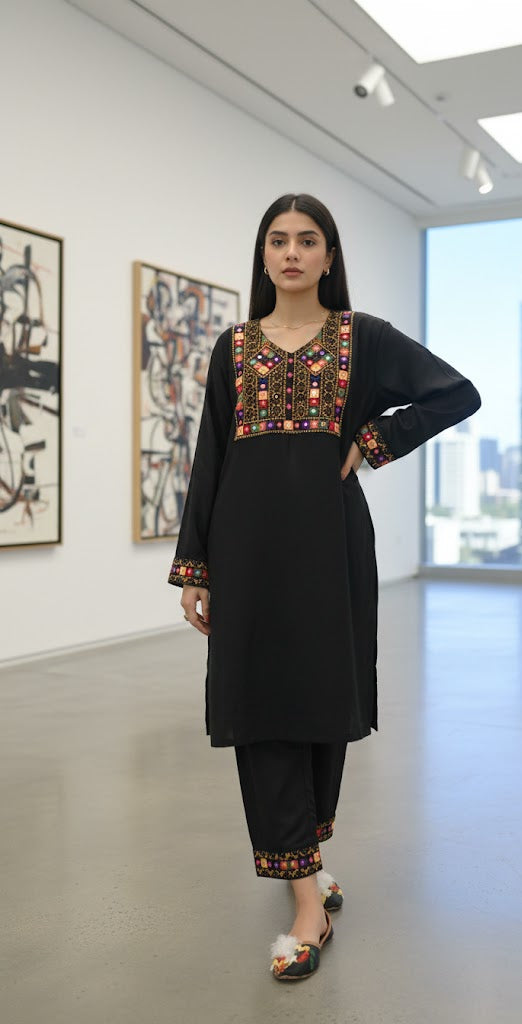 2 piece embroiderd moon light marina ready to wear dress