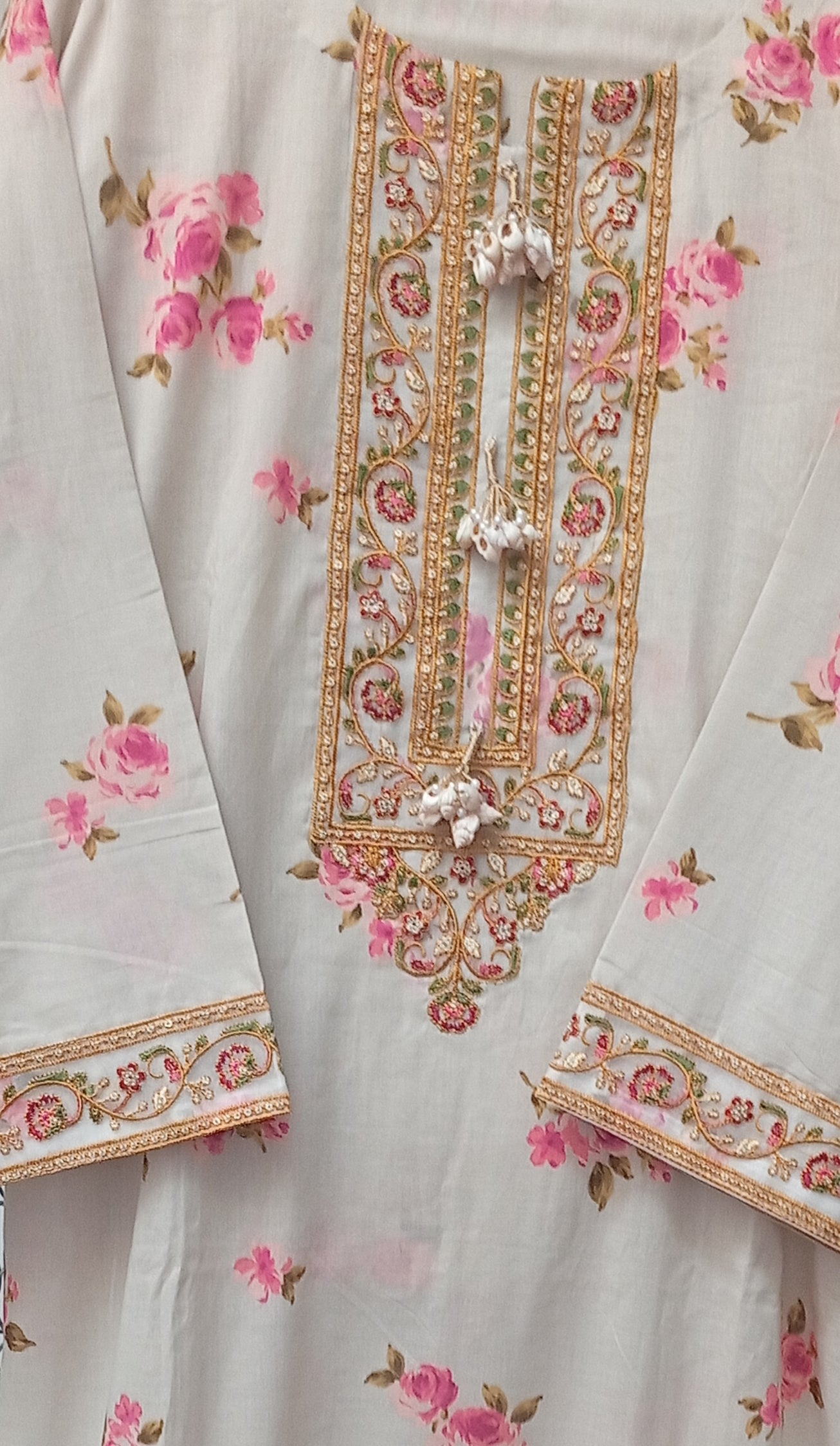 2 piece embroidered ready to wear dress