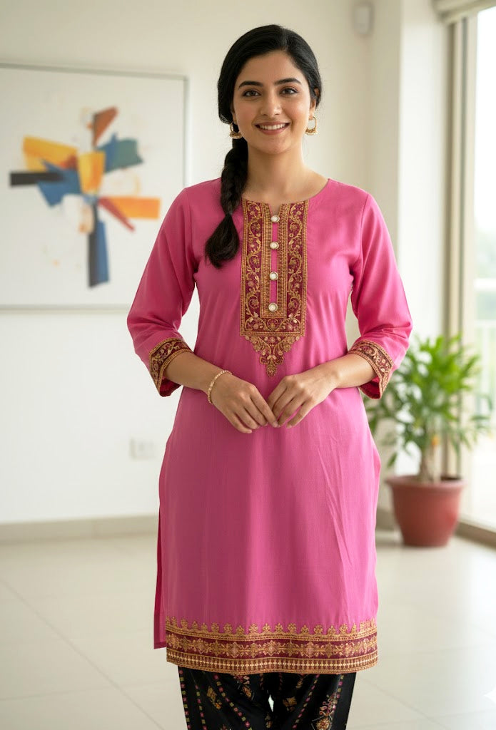 2 piece embroiderd ready to wear dress