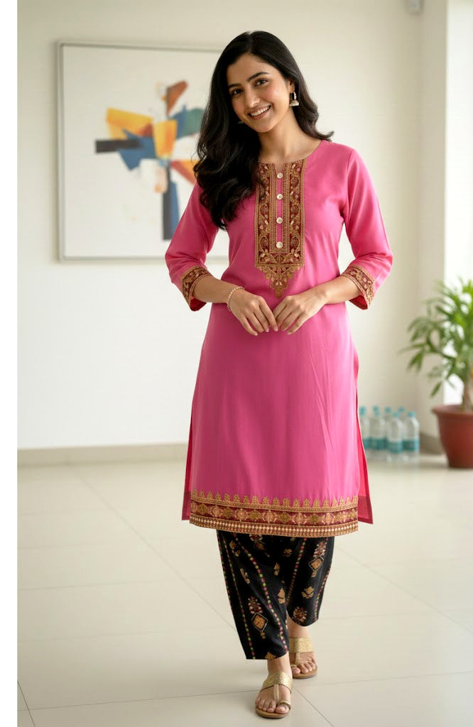 2 piece embroiderd ready to wear dress