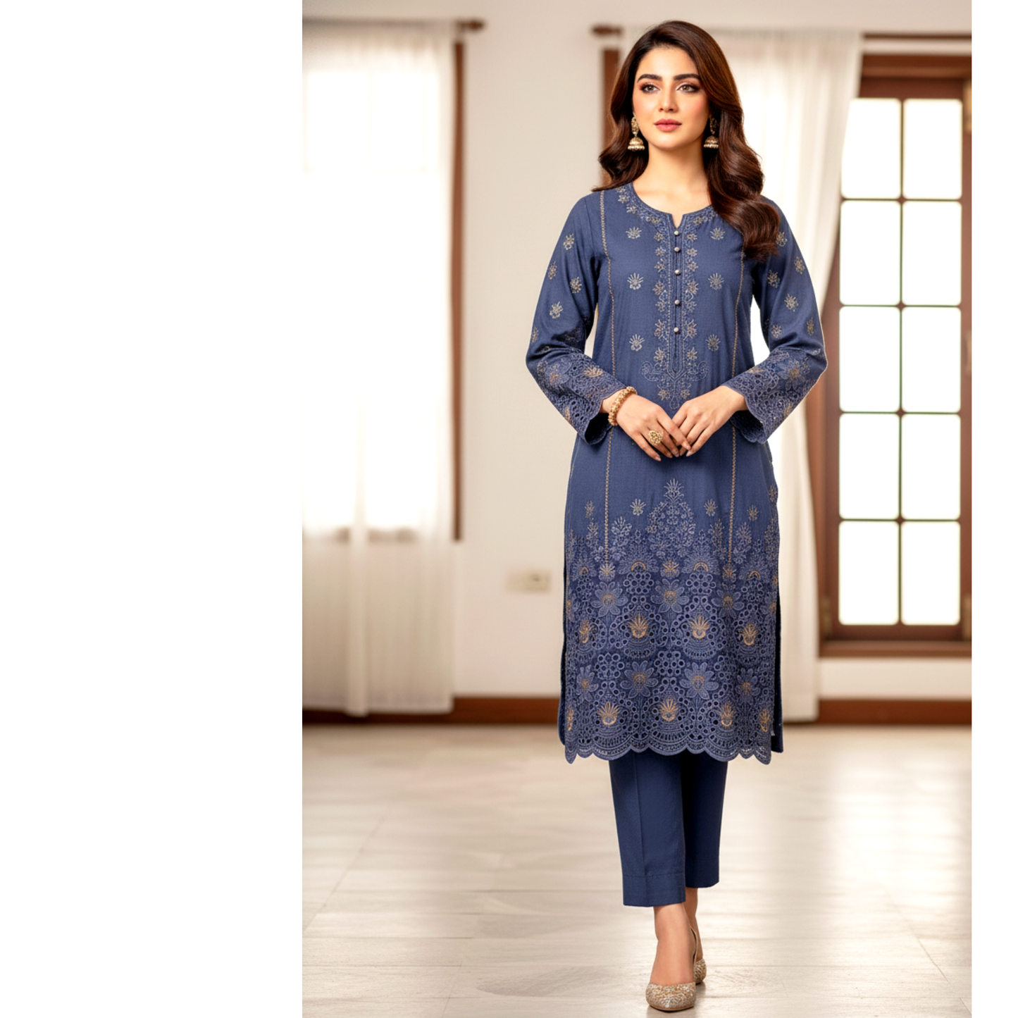 3 piece embroiderd marina suit