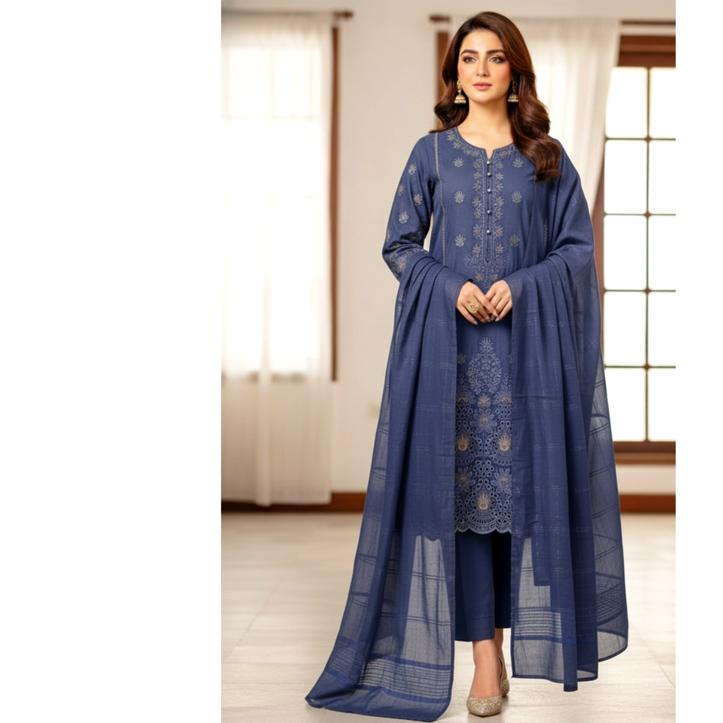 3 piece embroiderd marina suit