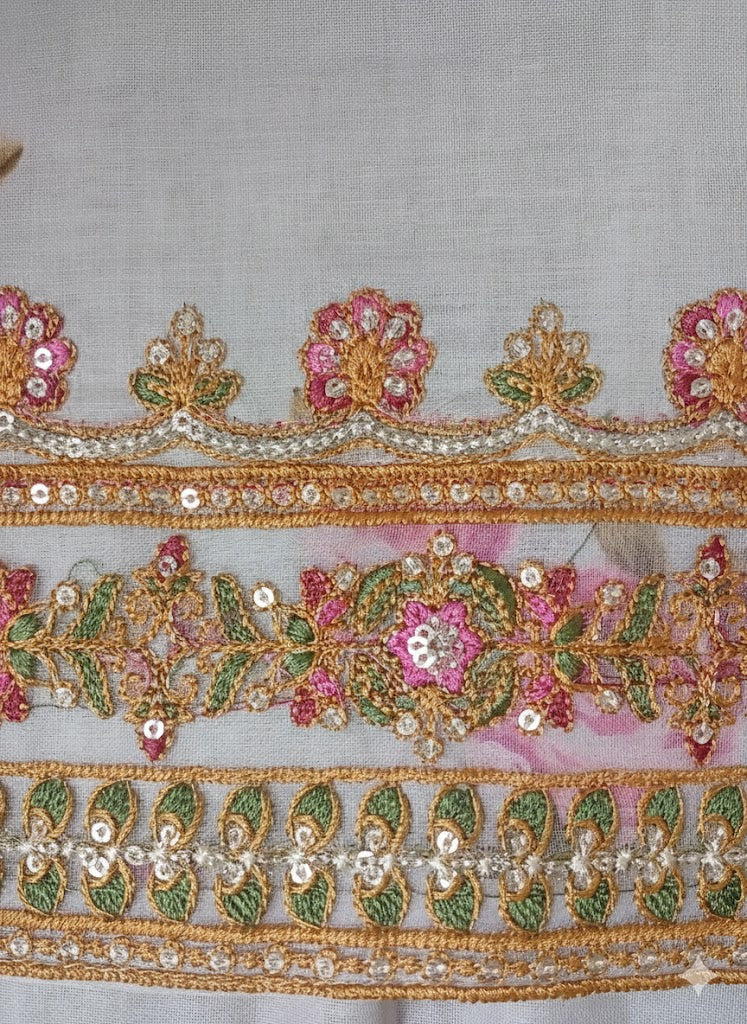 2 piece embroidered ready to wear dress